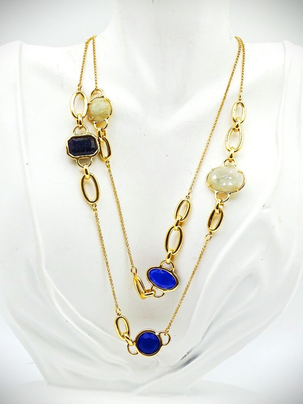 KATE SPADE Gold Plated Multicolor Crystal Stations Long Necklace
